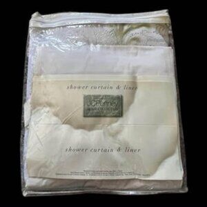 JC Penney Lace Shower Curtain w/ Liner NIP
